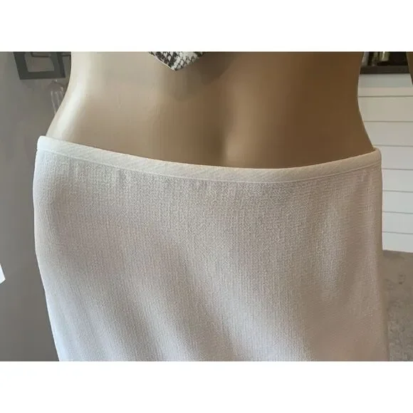 BCBGMAXAZRIA White Knee-Length Pencil Skirt Size 6 High Low - Picture 2 of 9